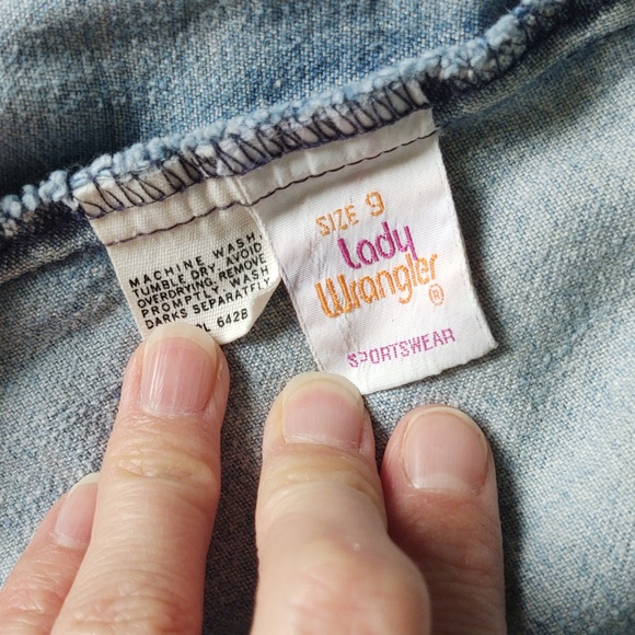 Vintage Bell Bottom Jeans with Side Snaps and Heart Patch On Bum - Picture 5 of 9